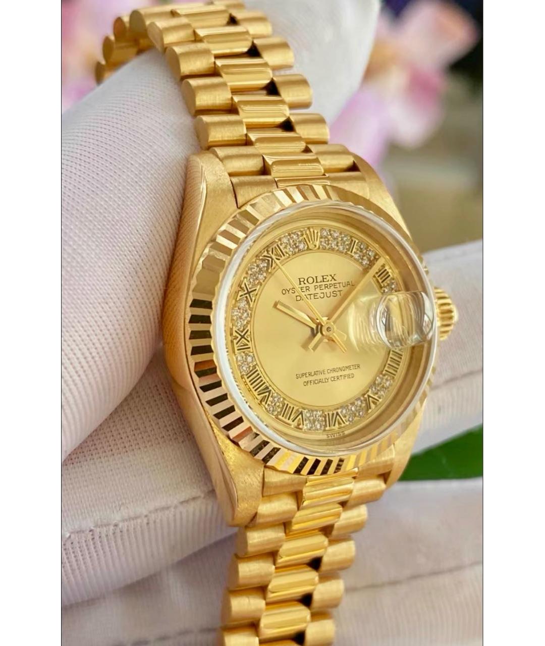 ROLEX Желтые часы из желтого золота, фото 4