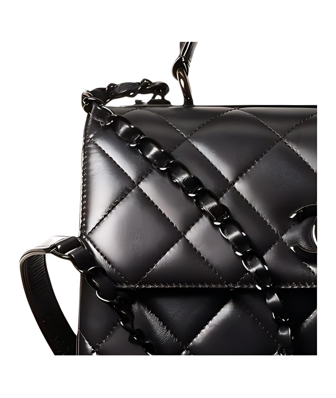 CHANEL Черная кожаная сумка через плечо, фото 5