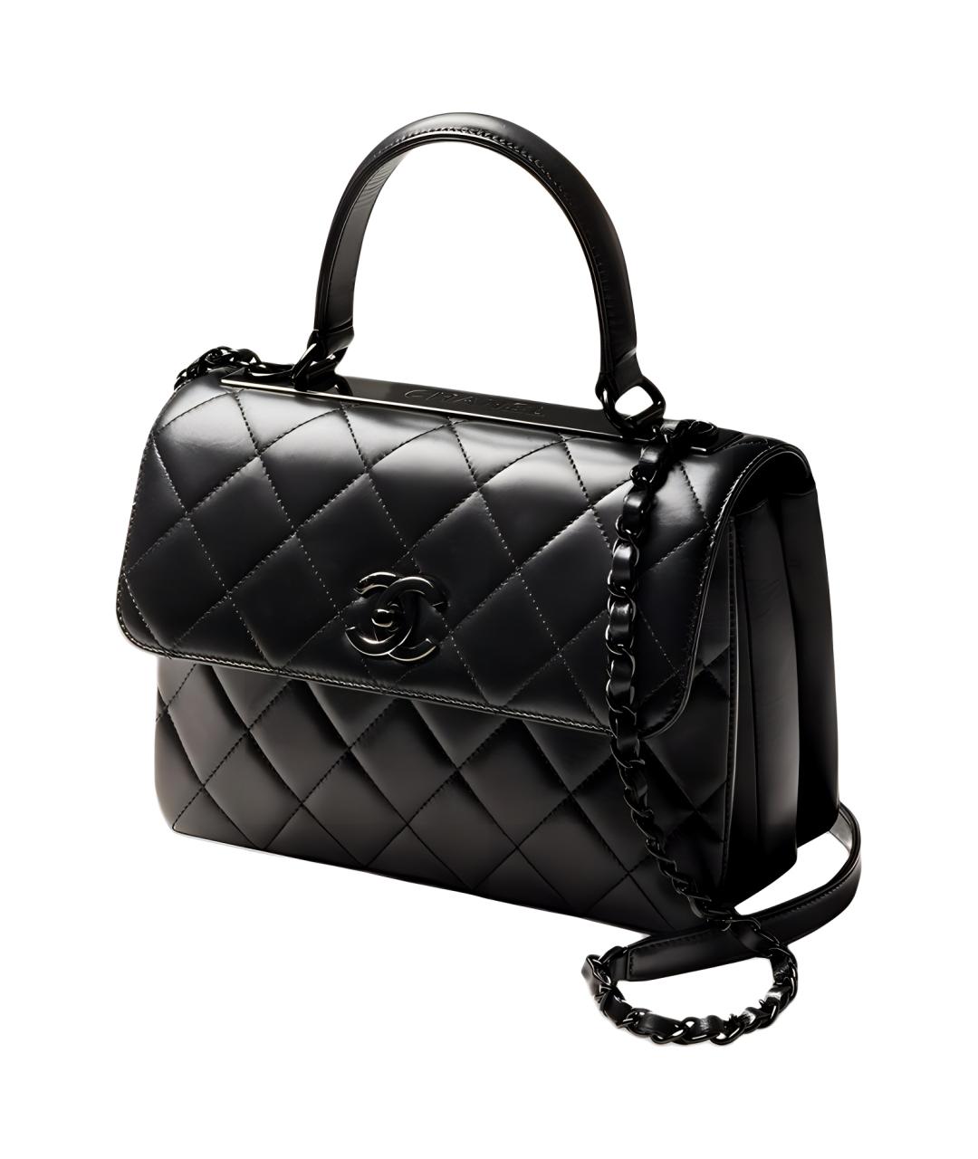 CHANEL Черная кожаная сумка через плечо, фото 2