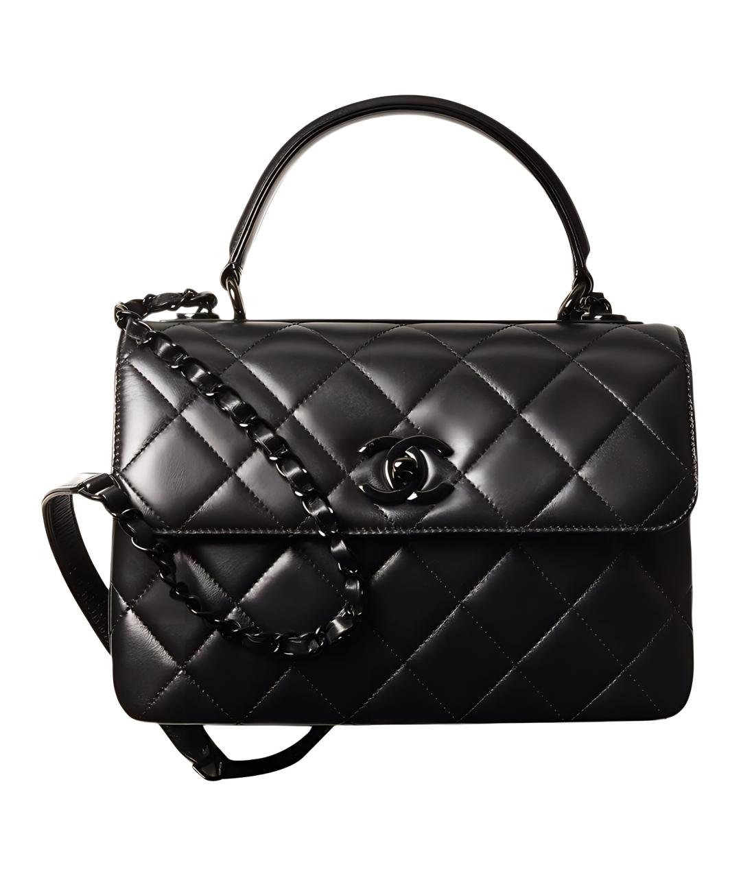 CHANEL Черная кожаная сумка через плечо, фото 1