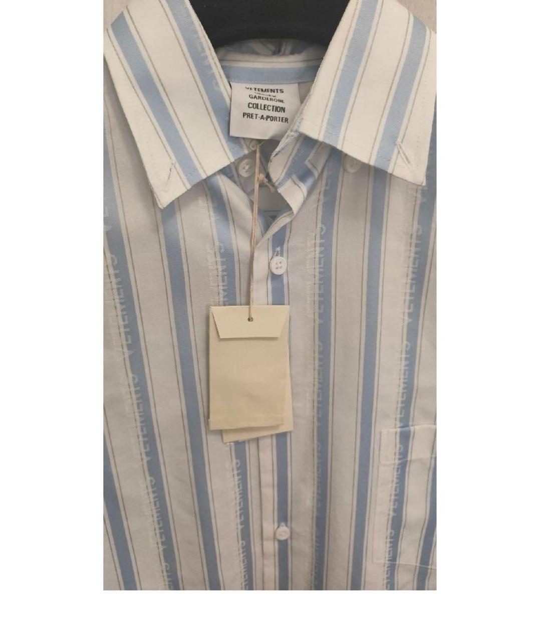 VETEMENTS Белая хлопковая кэжуал рубашка, фото 3