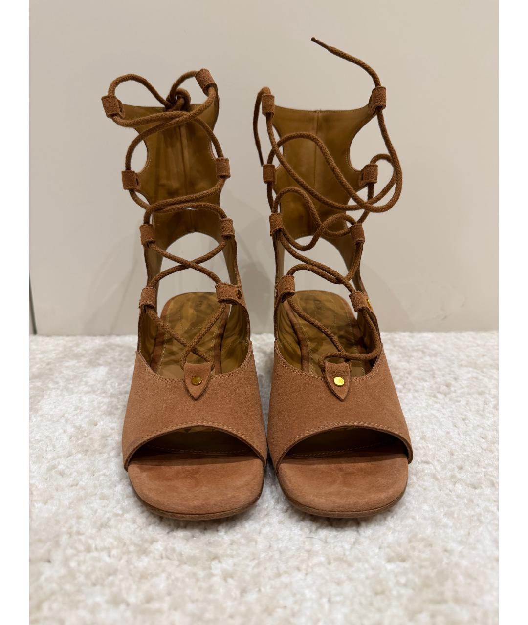 CHLOE Бежевые замшевые босоножки, фото 2