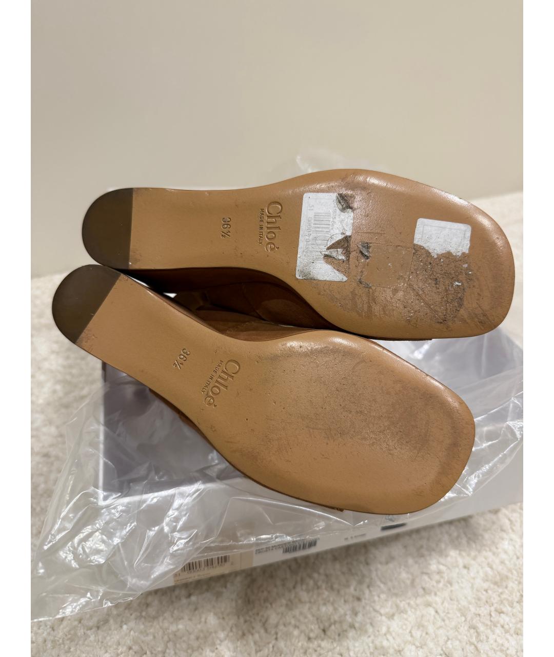 CHLOE Бежевые замшевые босоножки, фото 5