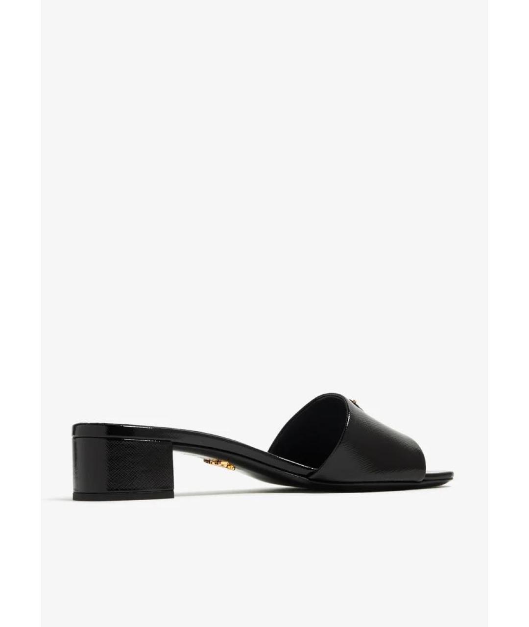 PRADA Черные кожаные мюли, фото 4