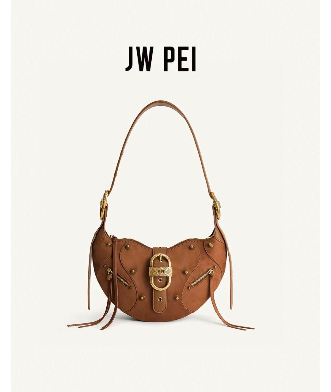 JW PEI Коричневая сумка через плечо из искусственной кожи, фото 2