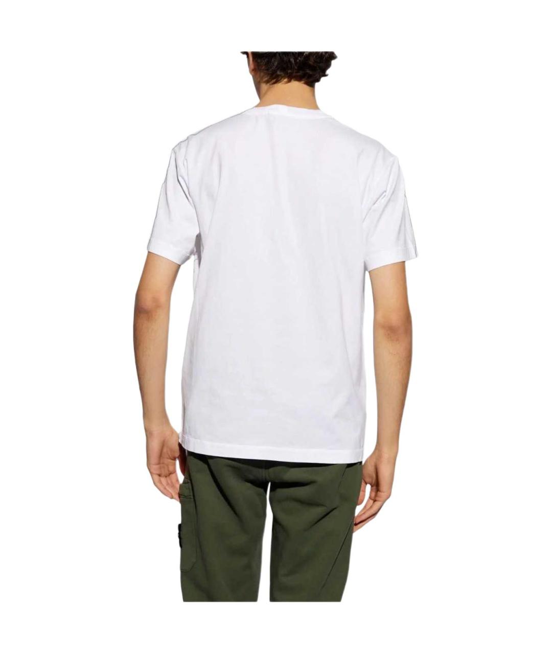 STONE ISLAND Белая футболка, фото 4