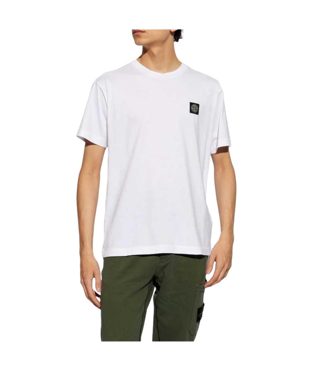 STONE ISLAND Белая футболка, фото 3