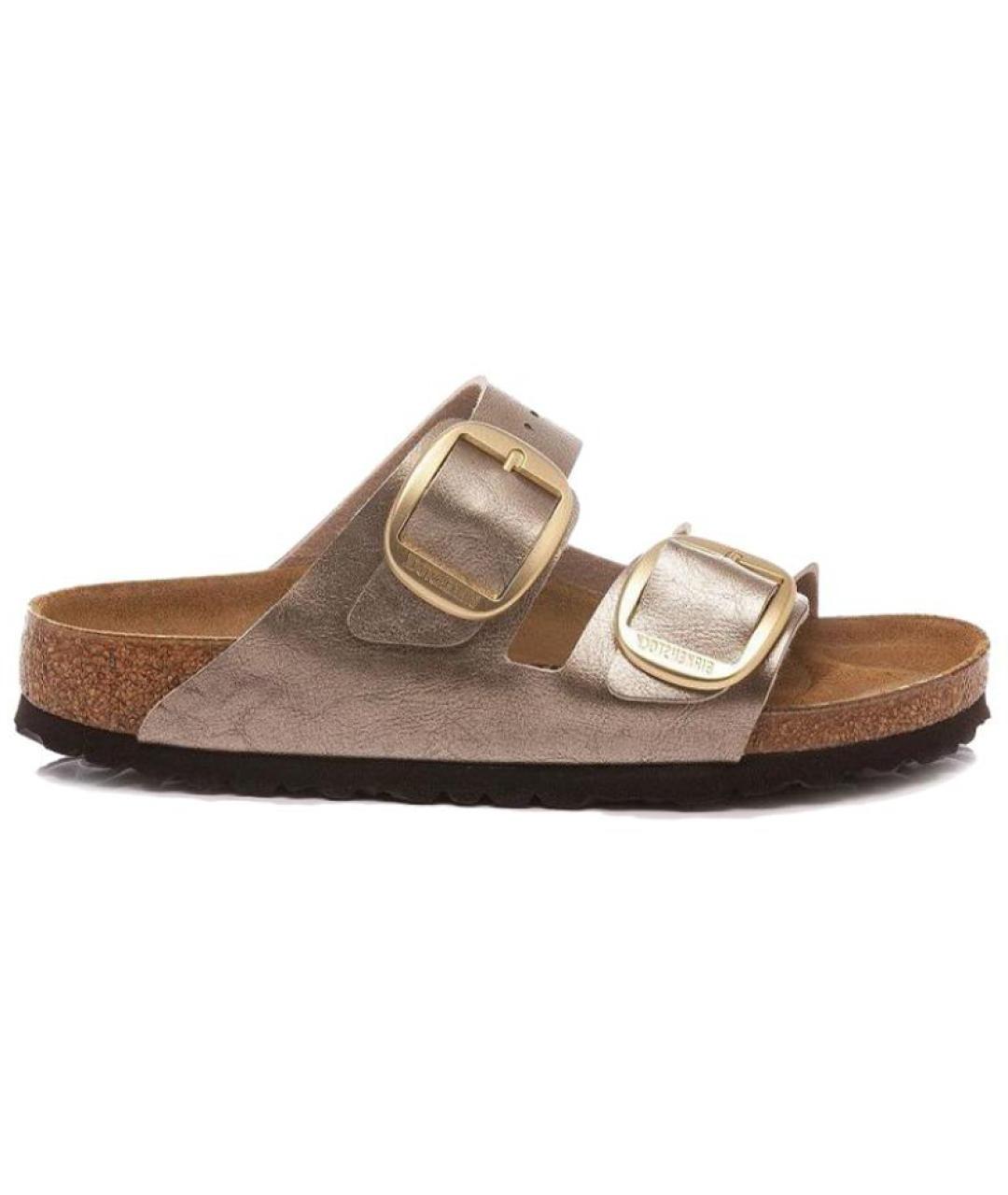 BIRKENSTOCK Коричневые кожаные шлепанцы, фото 1