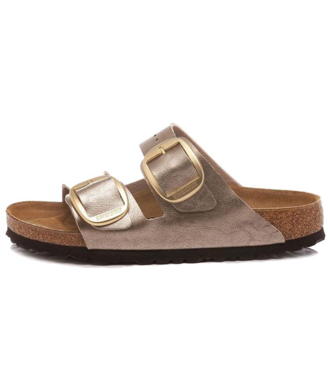 BIRKENSTOCK Коричневые кожаные шлепанцы, фото 5