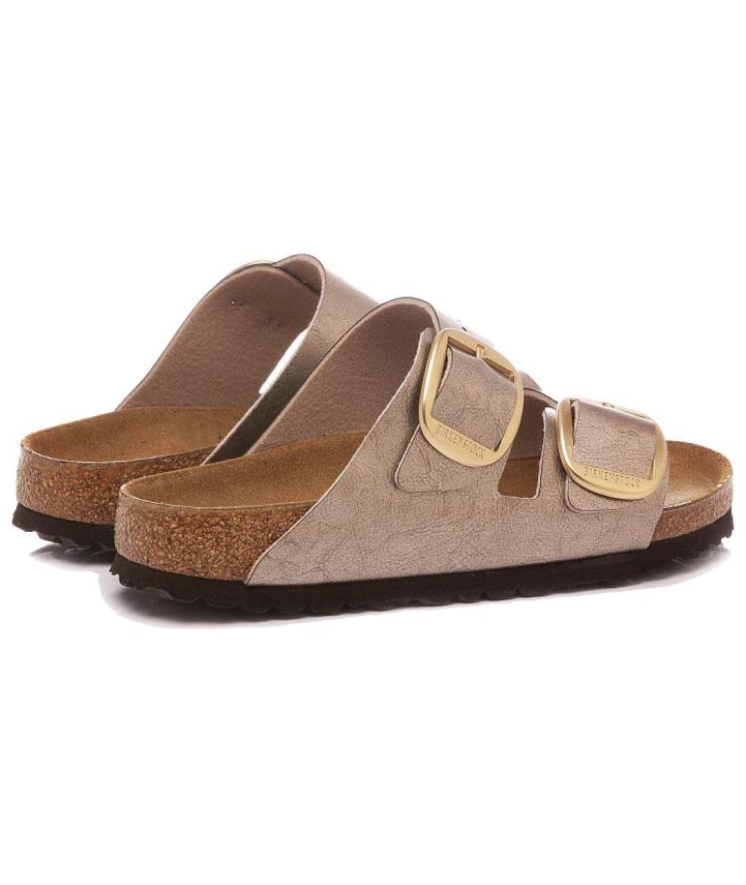 BIRKENSTOCK Коричневые кожаные шлепанцы, фото 4