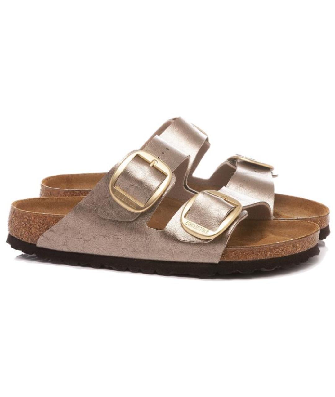 BIRKENSTOCK Коричневые кожаные шлепанцы, фото 3