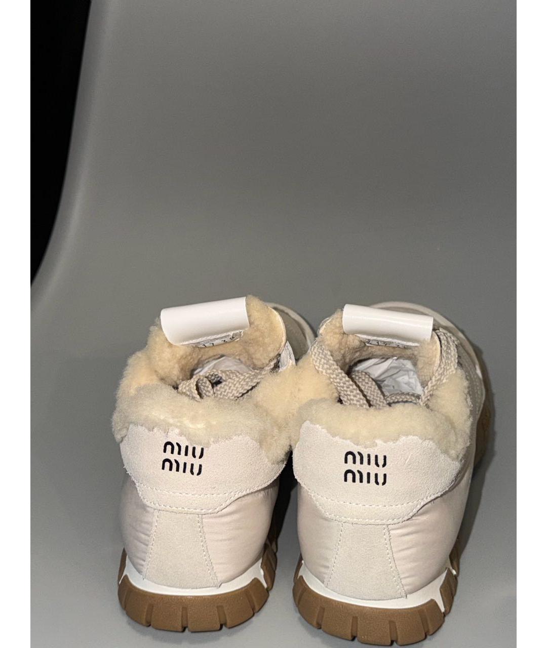 MIU MIU Бежевые кеды, фото 4