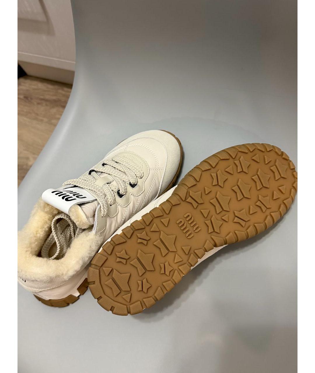 MIU MIU Бежевые кеды, фото 6