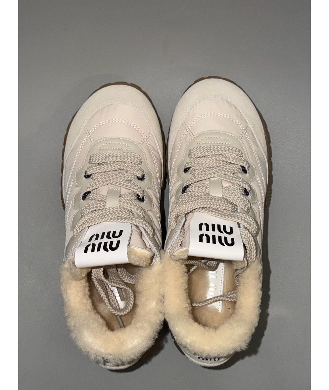 MIU MIU Бежевые кеды, фото 3