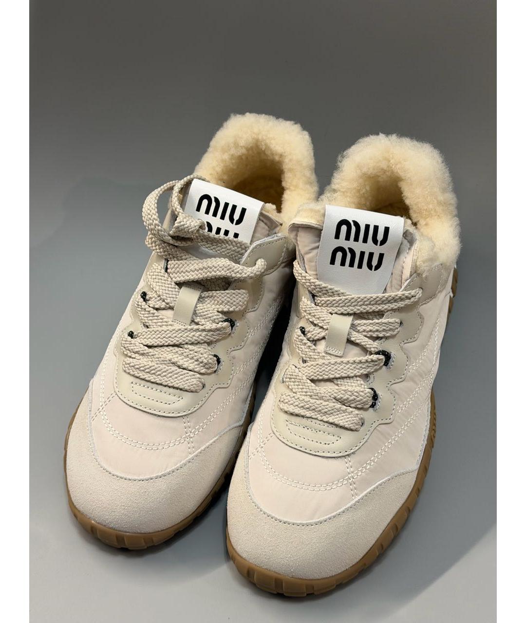 MIU MIU Бежевые кеды, фото 2