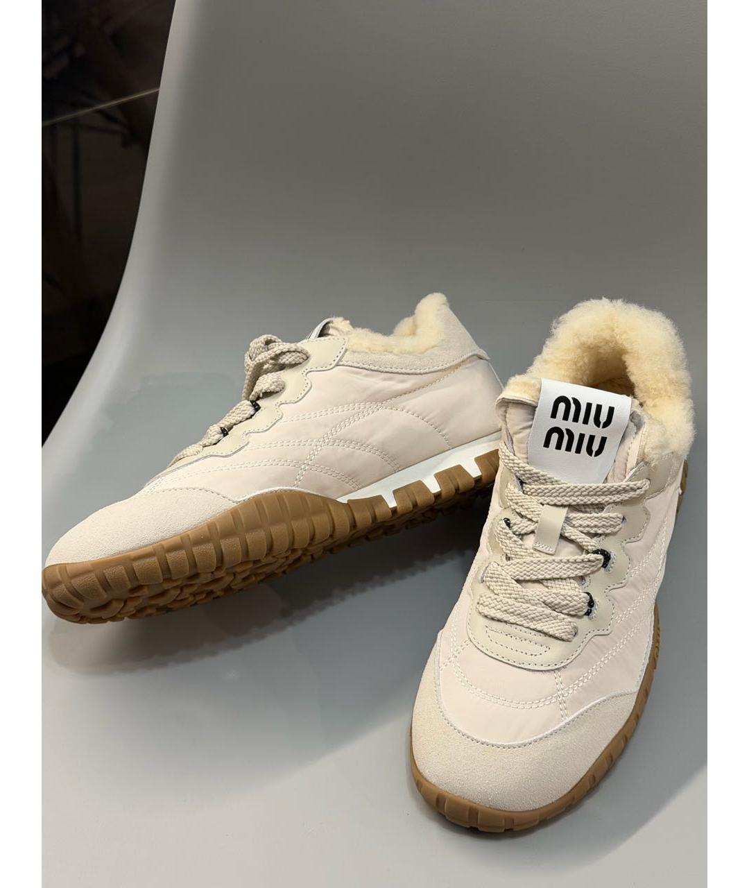 MIU MIU Бежевые кеды, фото 7