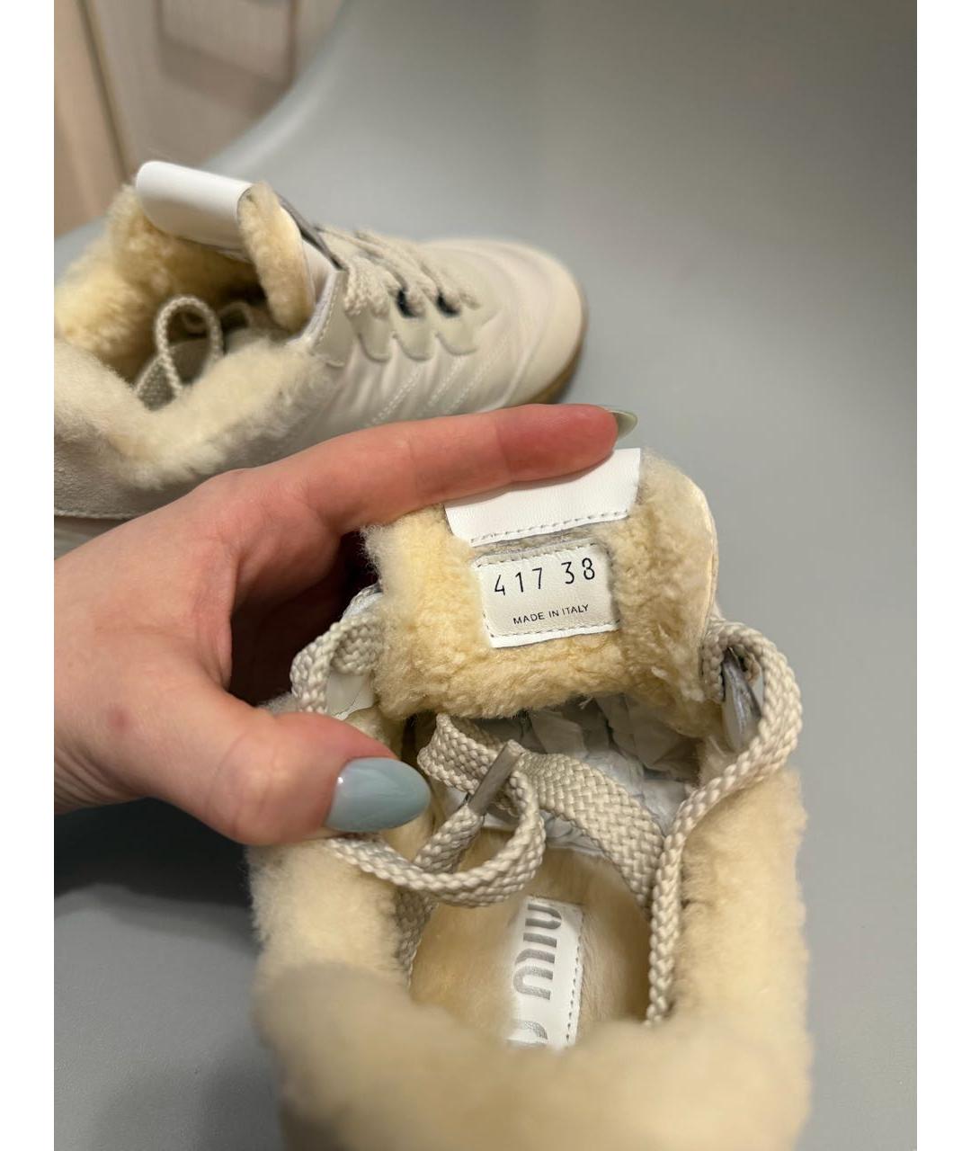 MIU MIU Бежевые кеды, фото 5