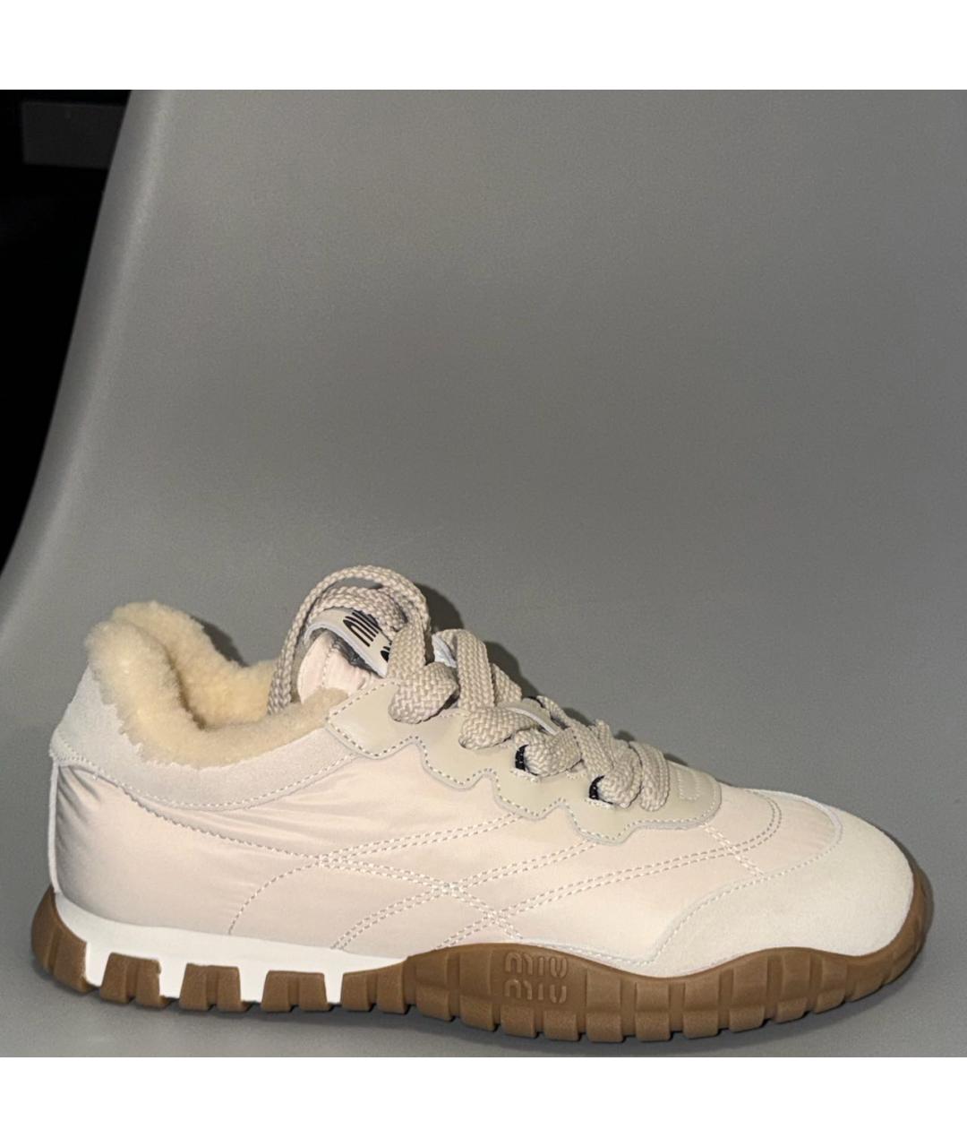 MIU MIU Бежевые кеды, фото 8