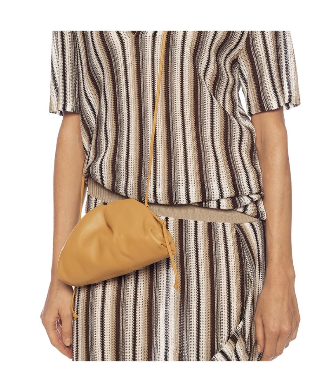 BOTTEGA VENETA Горчичная кожаная сумка через плечо, фото 5