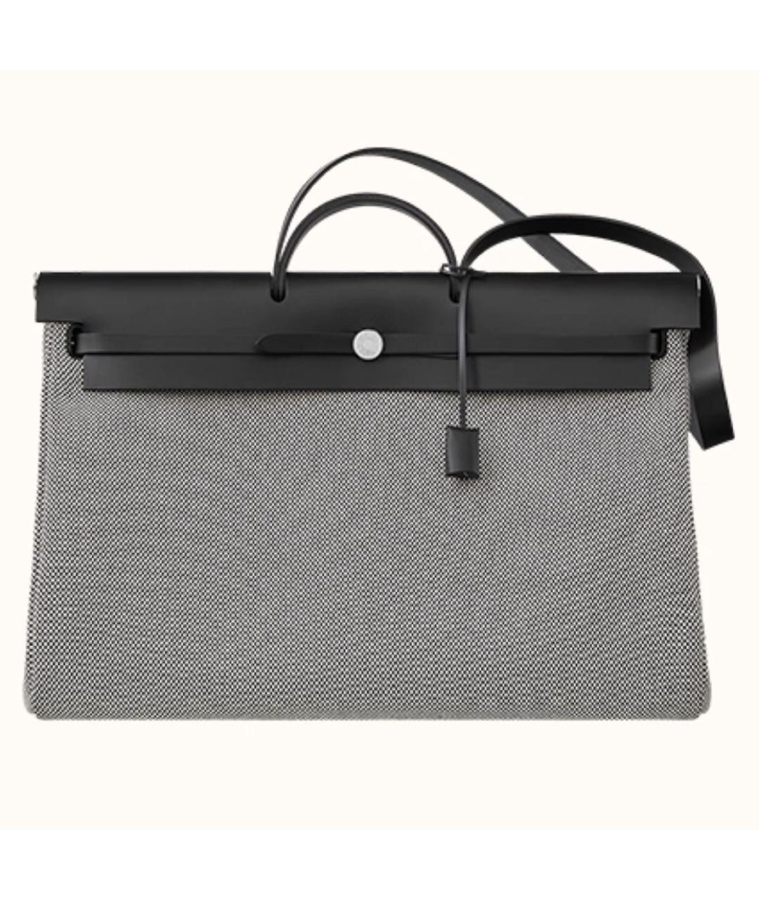 HERMES Черная тканевая сумка через плечо, фото 5