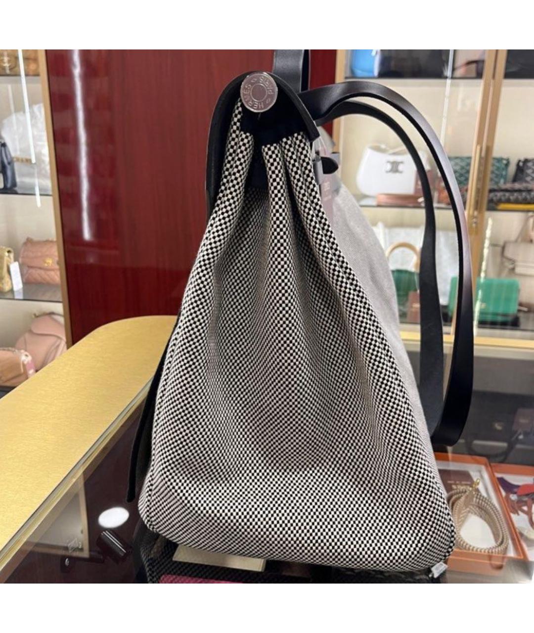 HERMES Черная тканевая сумка через плечо, фото 3