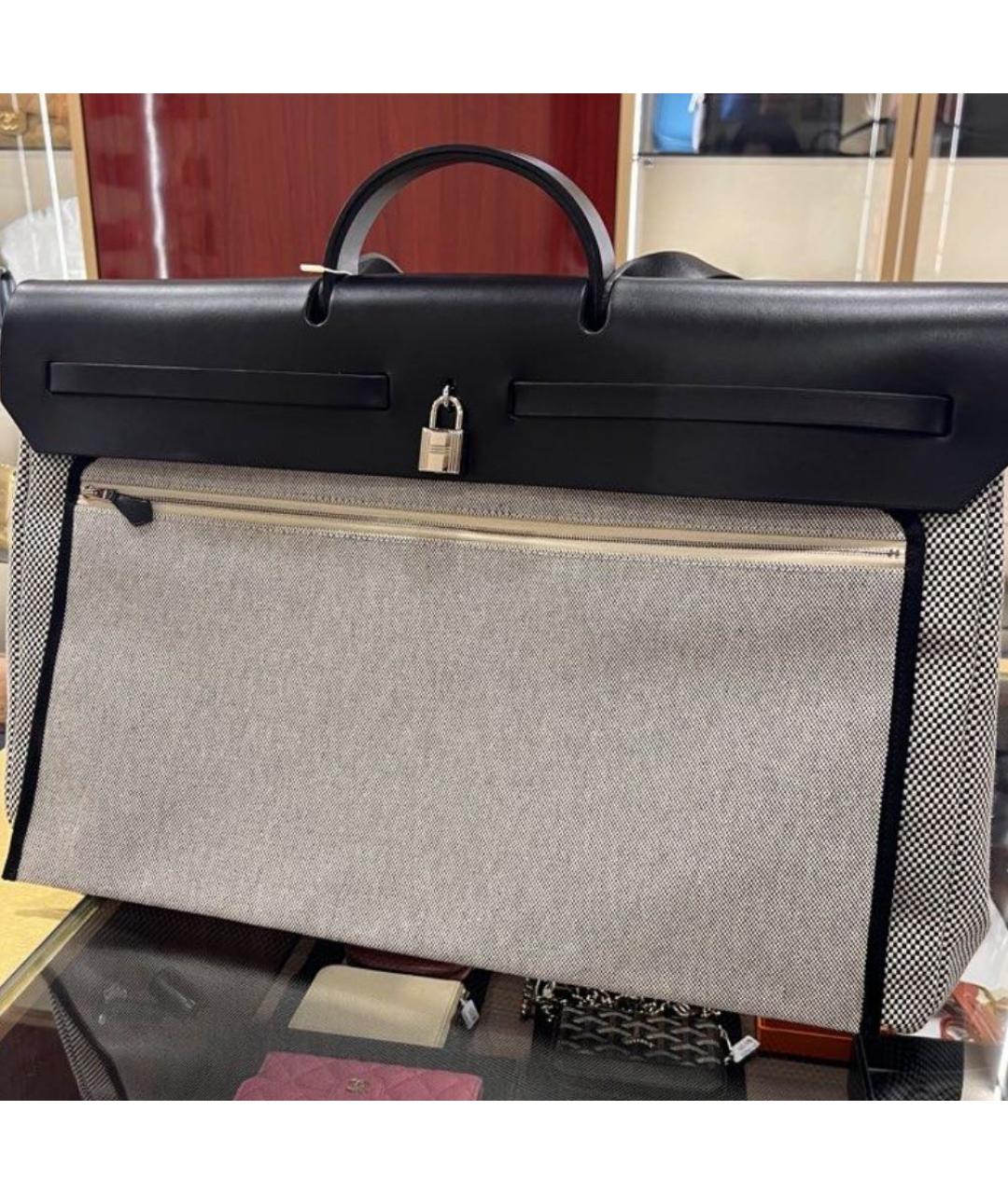 HERMES Черная тканевая сумка через плечо, фото 2