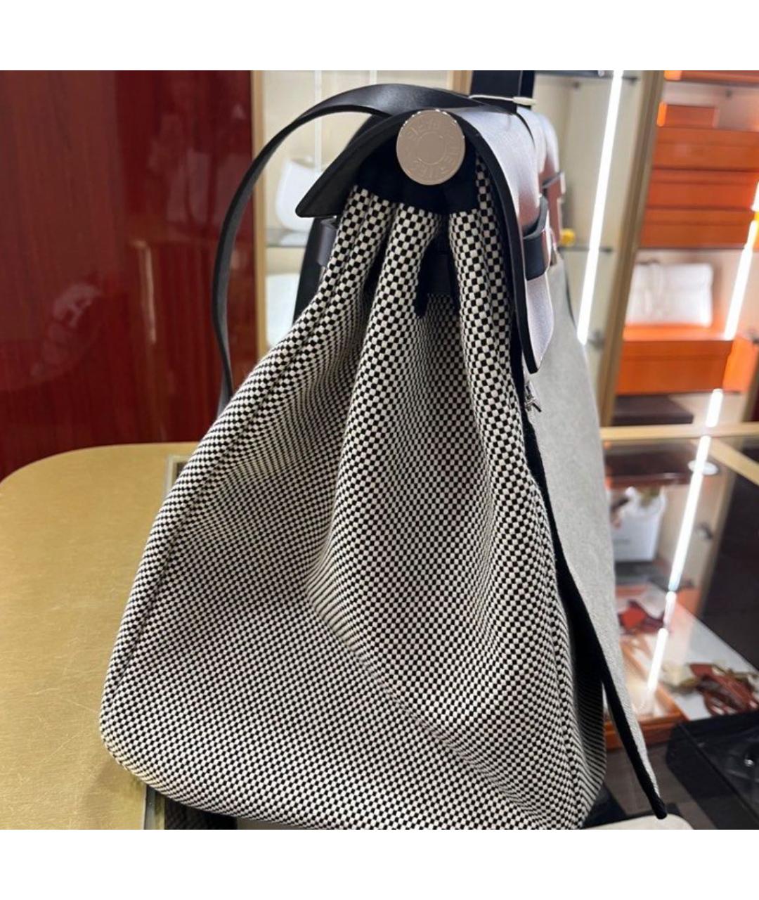 HERMES Черная тканевая сумка через плечо, фото 4