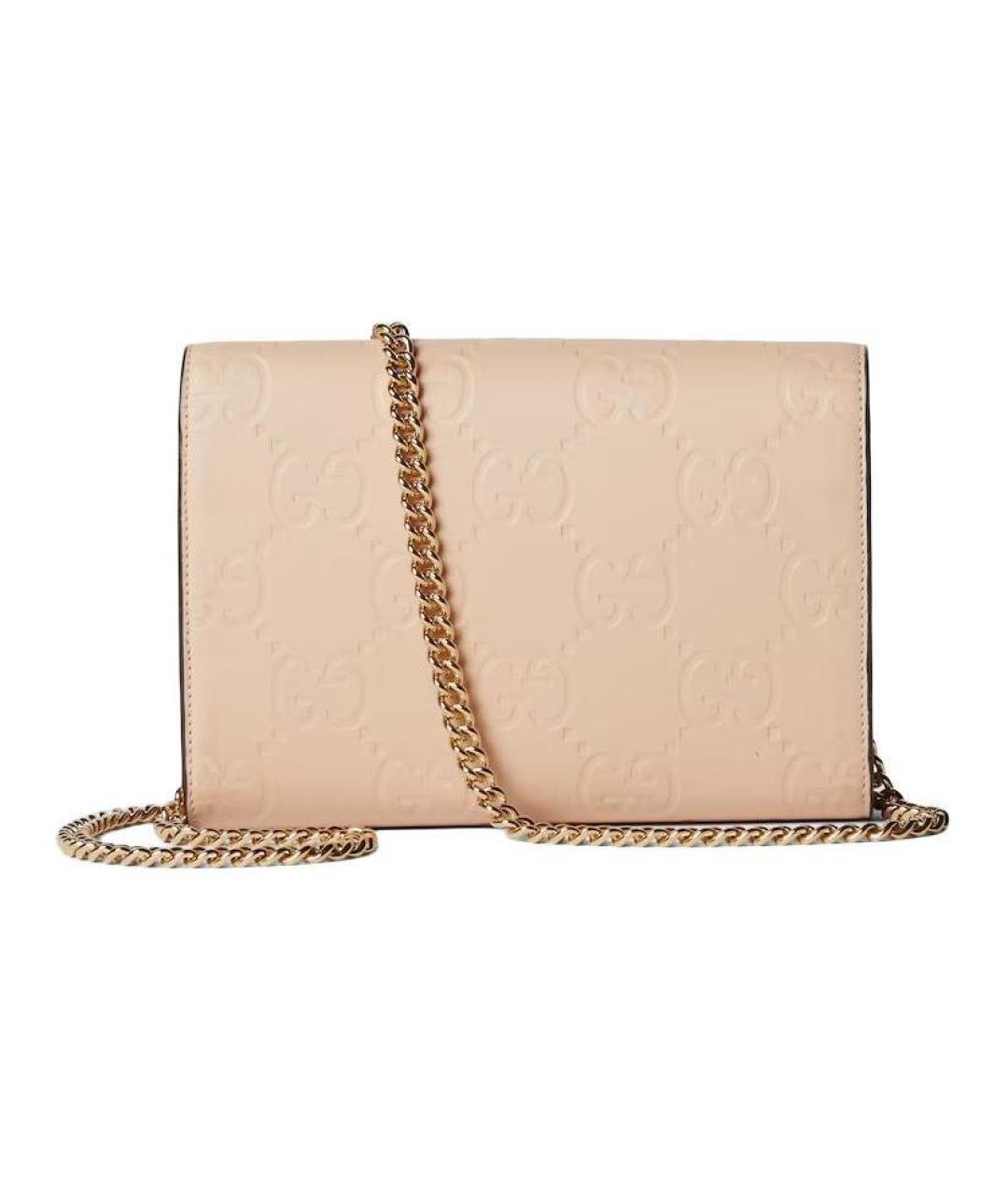 GUCCI Бежевая кожаная сумка через плечо, фото 5