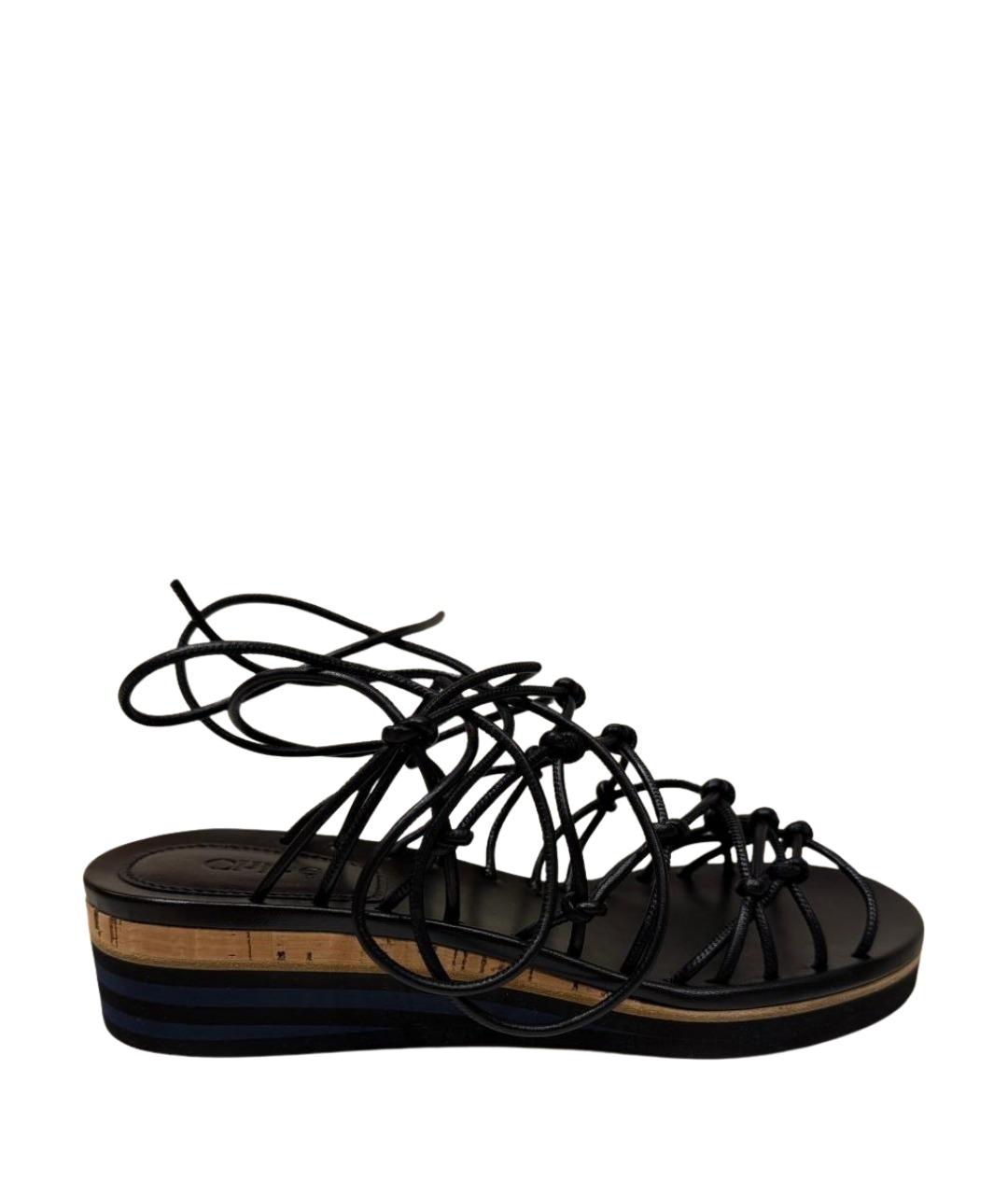 CHLOE Черные кожаные сандалии, фото 1