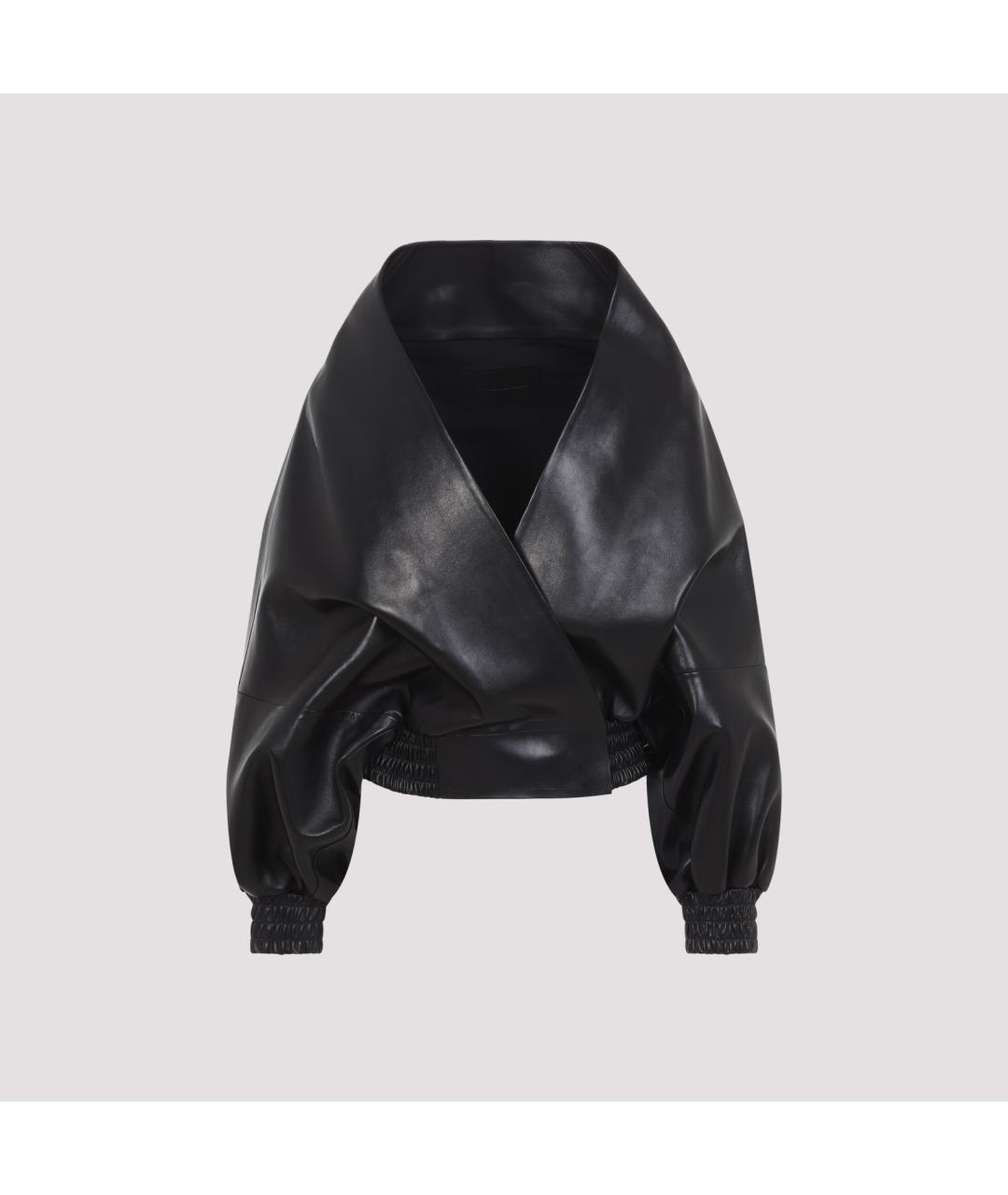 BALENCIAGA Черная кожаная куртка, фото 2