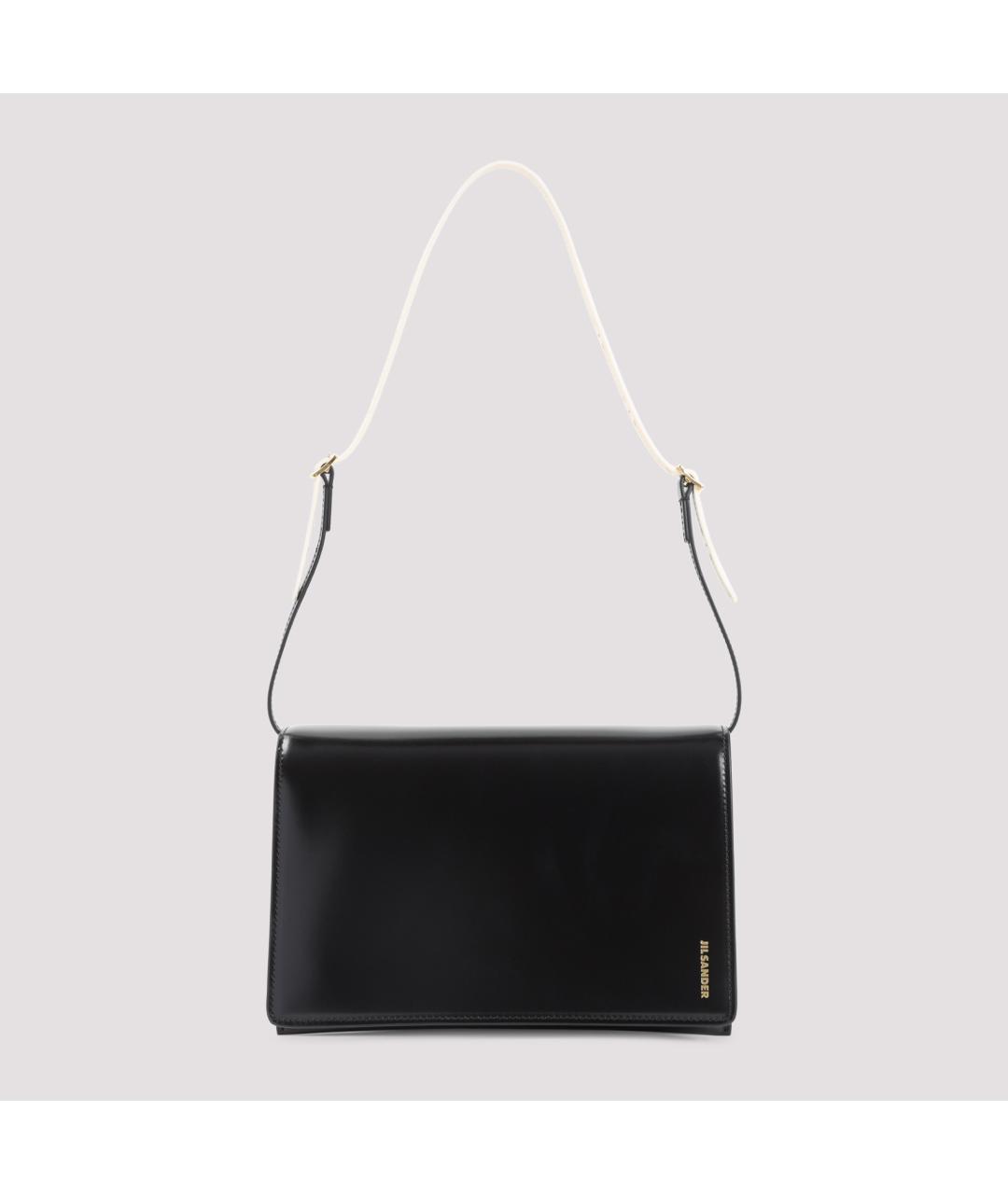 JIL SANDER Черная кожаная сумка через плечо, фото 2