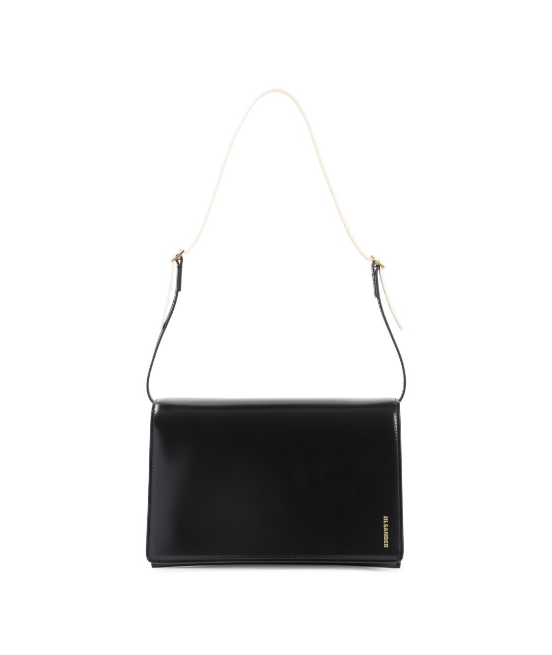 JIL SANDER Черная кожаная сумка через плечо, фото 1