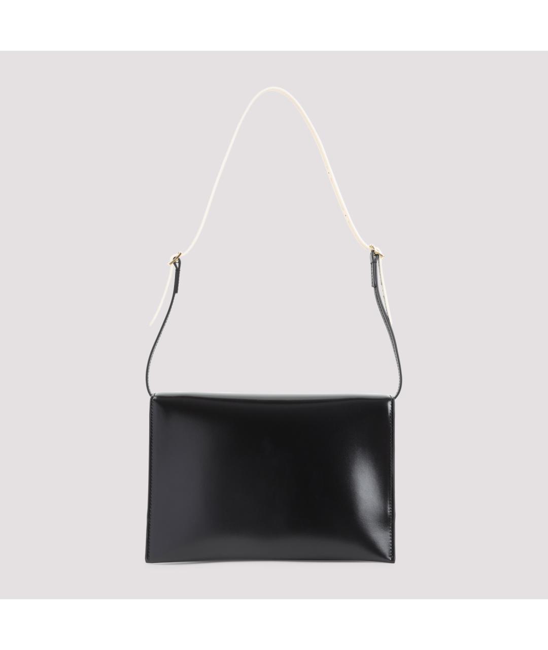 JIL SANDER Черная кожаная сумка через плечо, фото 3