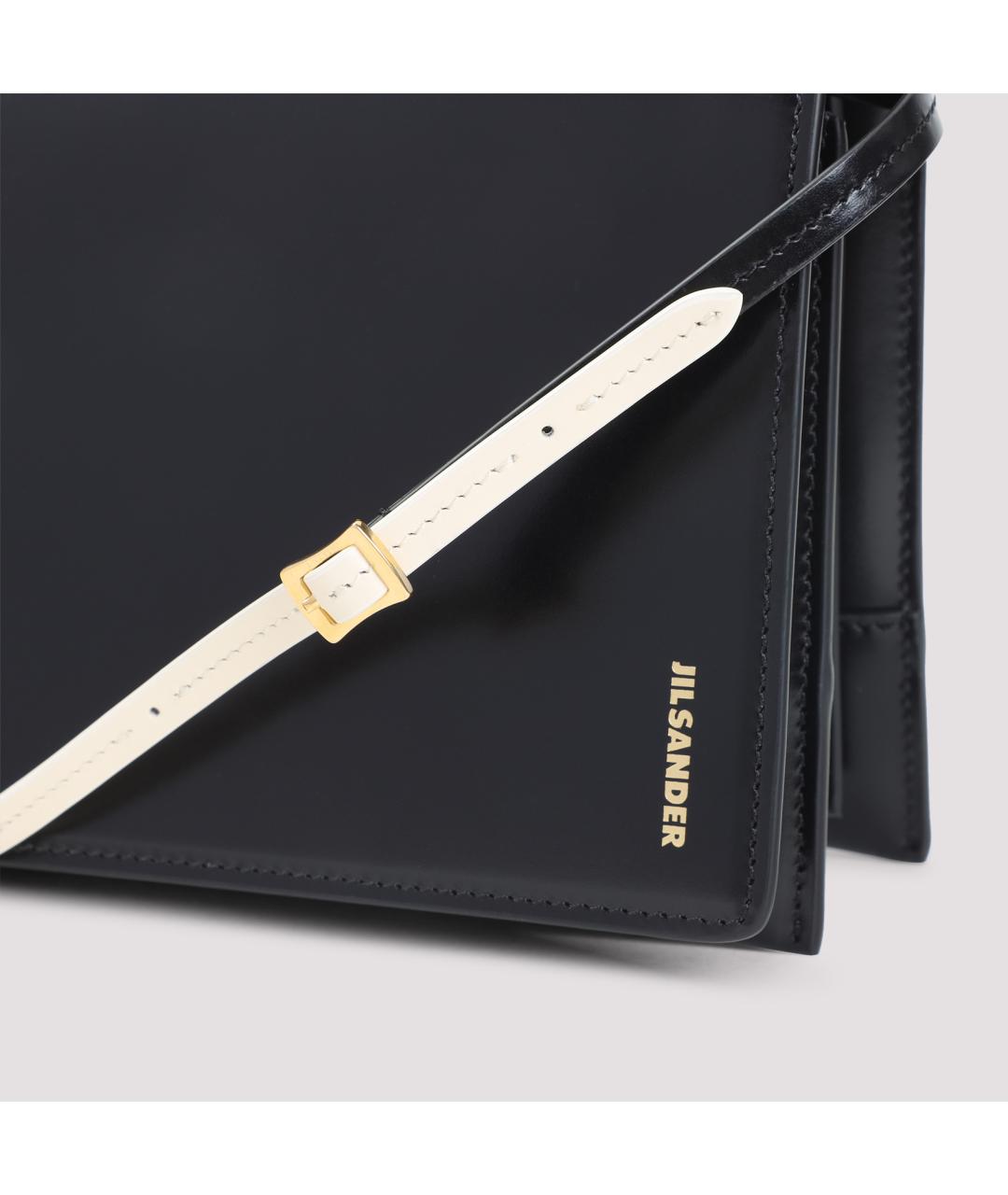 JIL SANDER Черная кожаная сумка через плечо, фото 5