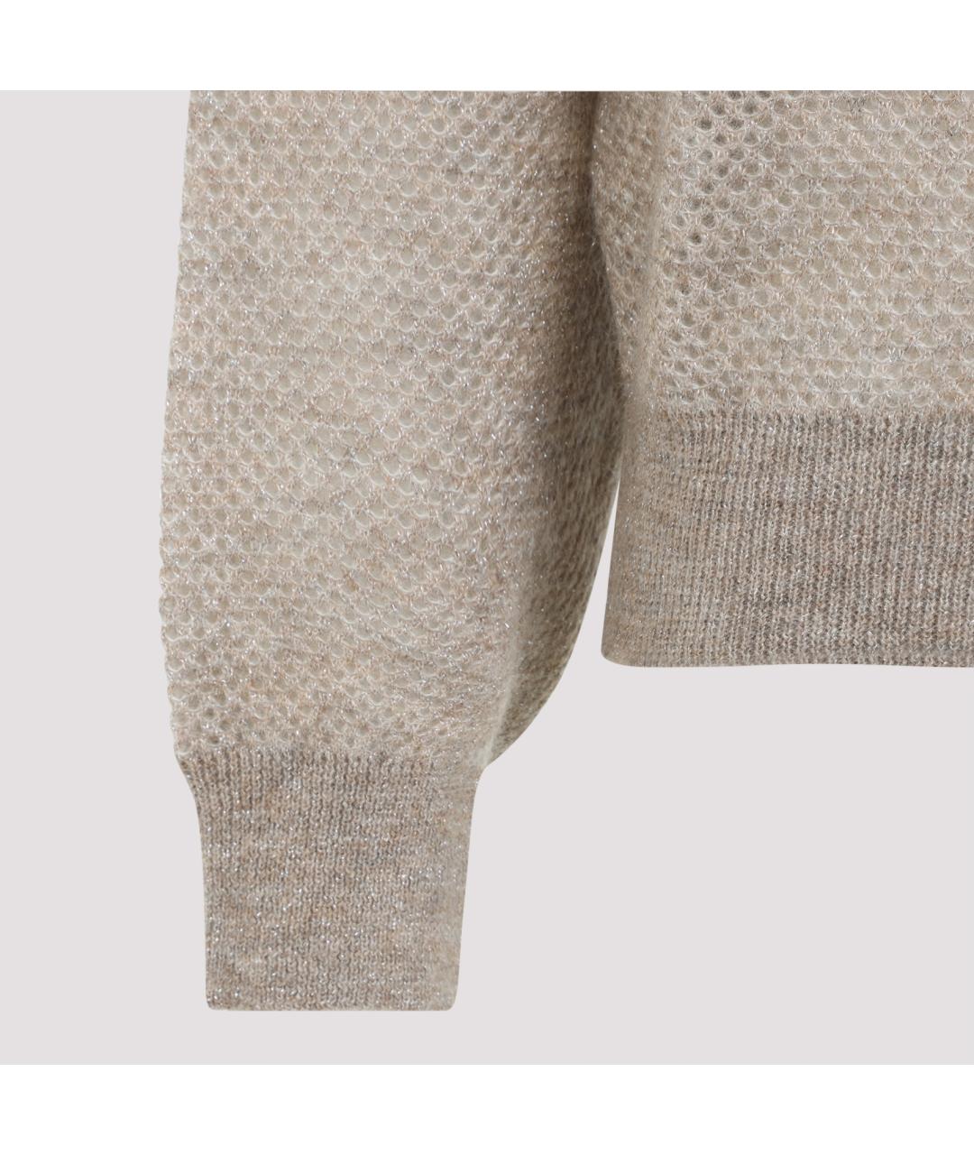 BRUNELLO CUCINELLI Бежевый джемпер / свитер, фото 3
