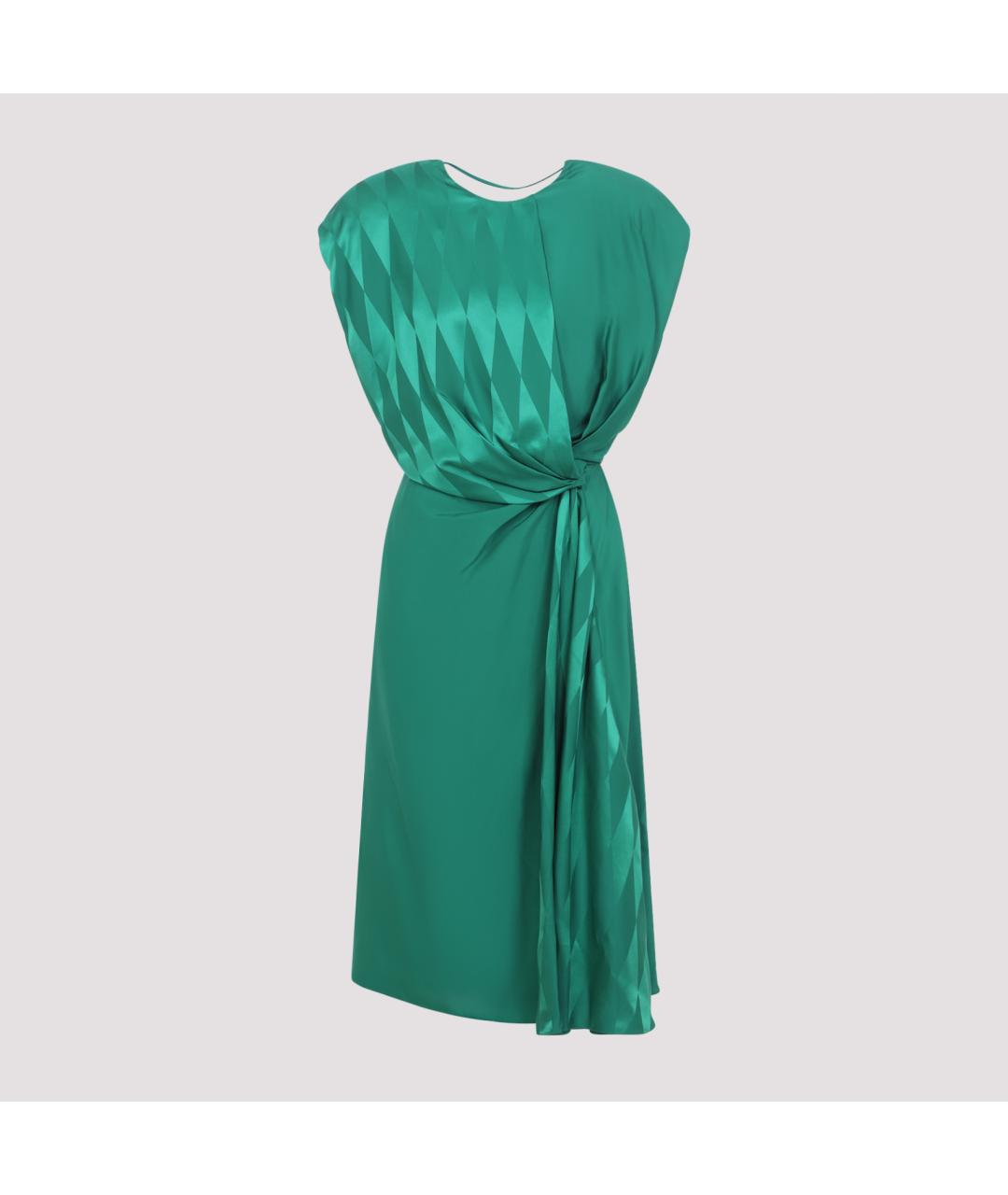 VERSACE Зеленые шелковое коктейльное платье, фото 2