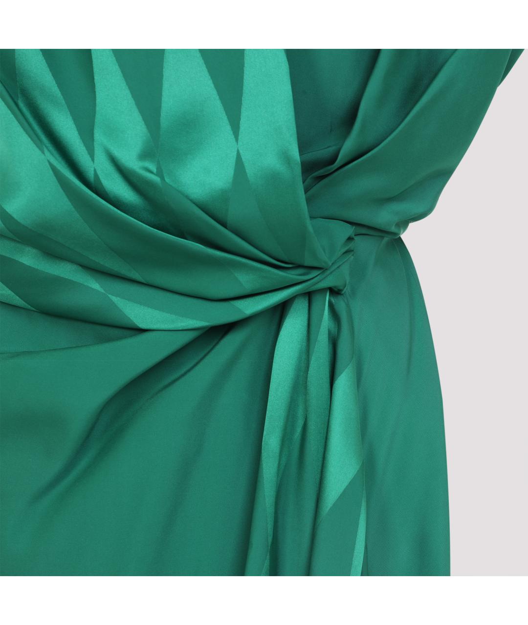 VERSACE Зеленые шелковое коктейльное платье, фото 5