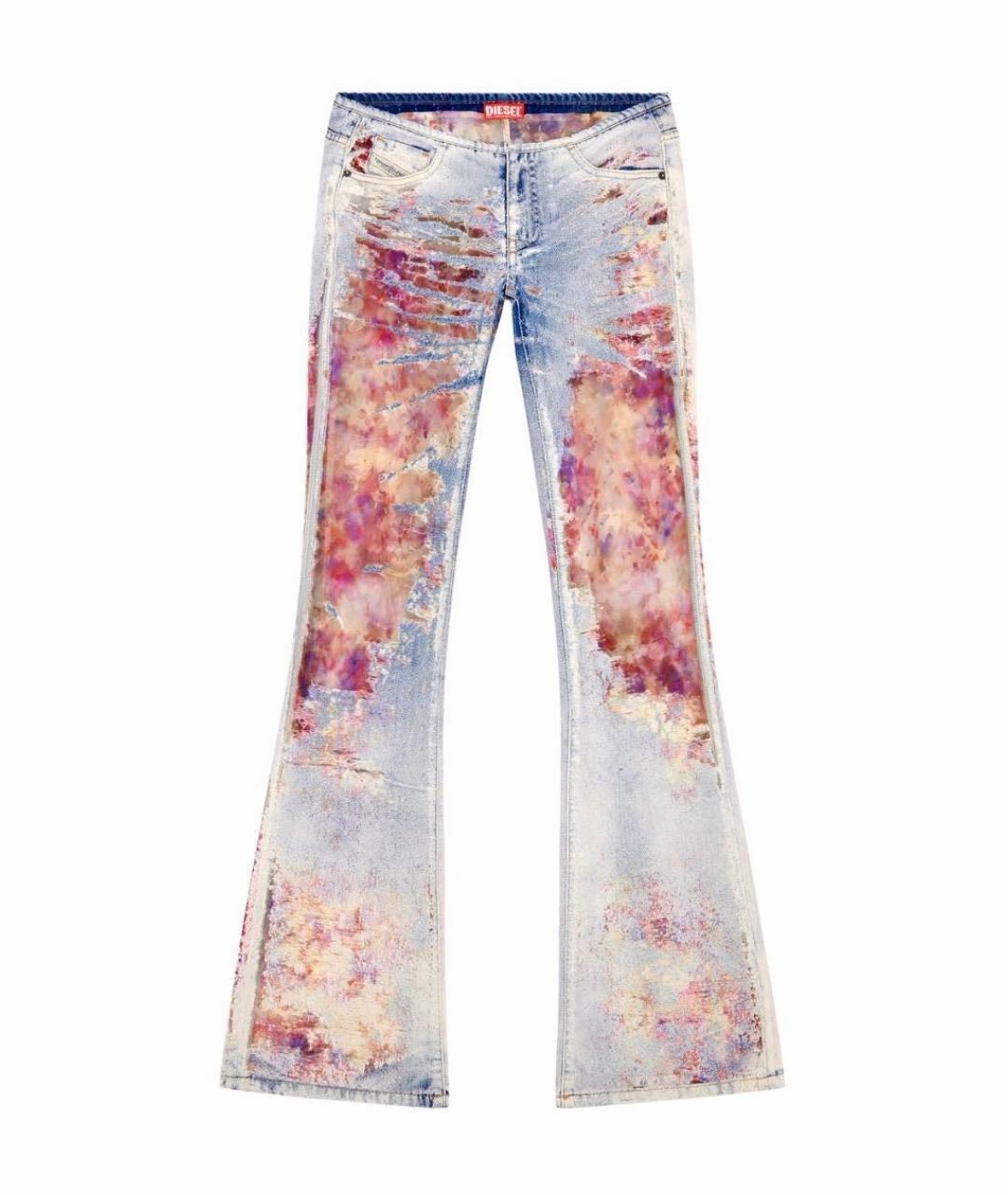 DIESEL Голубые хлопковые джинсы клеш, фото 5