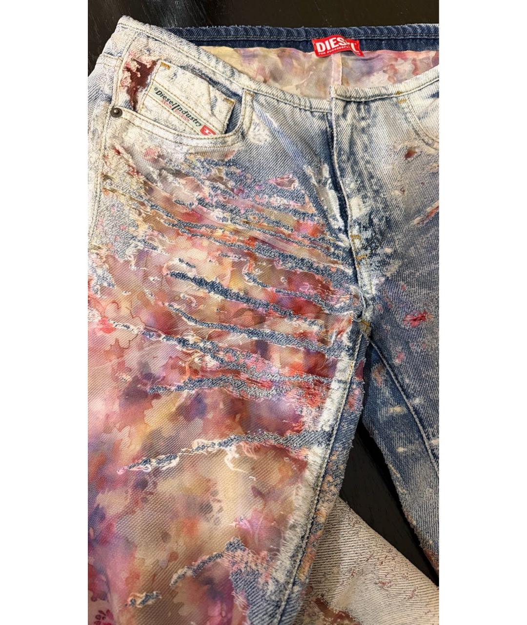 DIESEL Голубые хлопковые джинсы клеш, фото 3