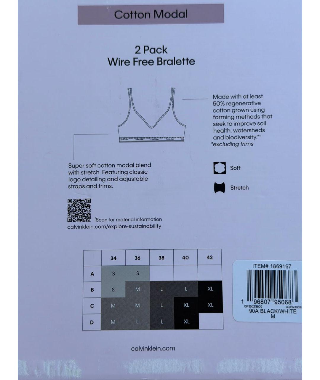 CALVIN KLEIN Черный бюстгалтеры, фото 8