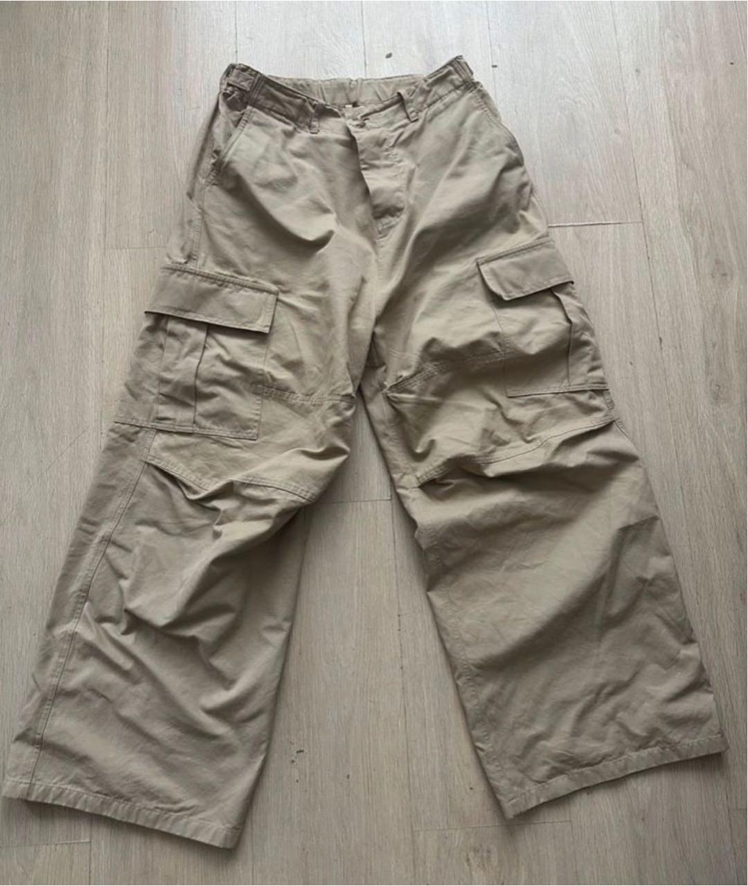 PLANTA ROSA Бежевые хлопковые брюки широкие, фото 2