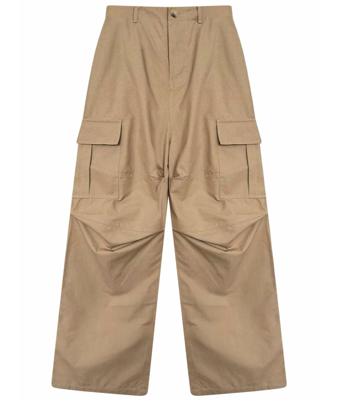 PLANTA ROSA Бежевые хлопковые брюки широкие, фото 1