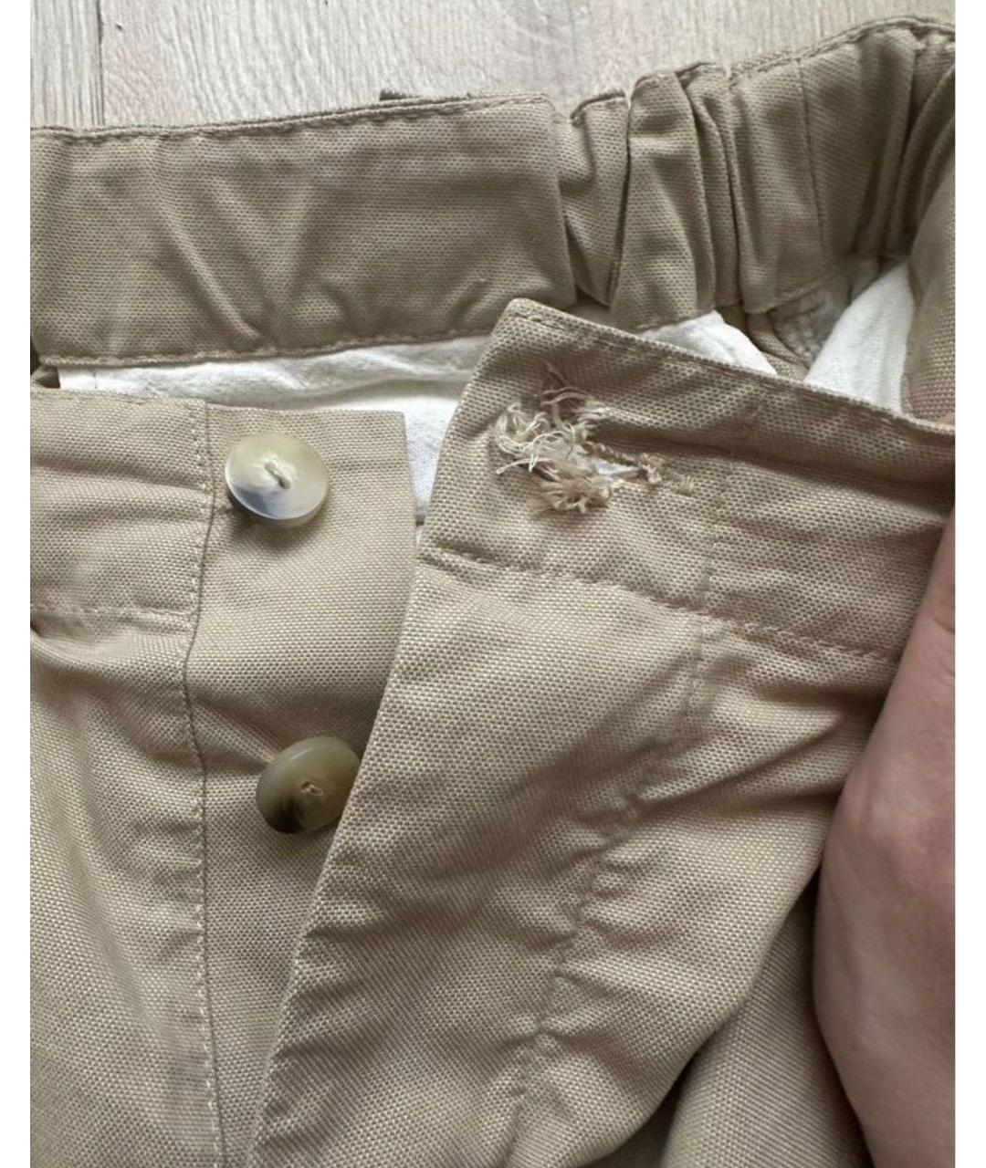 PLANTA ROSA Бежевые хлопковые брюки широкие, фото 5