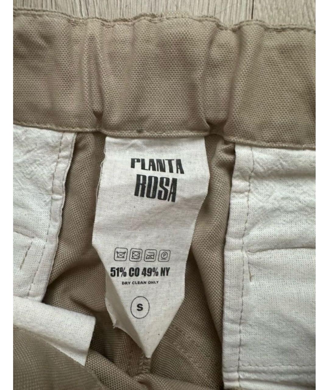 PLANTA ROSA Бежевые хлопковые брюки широкие, фото 3