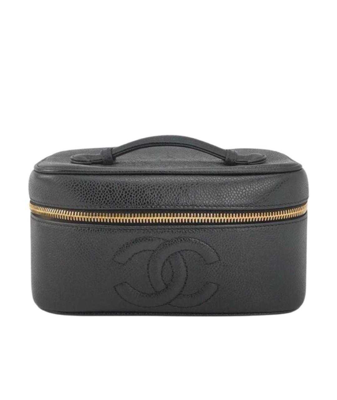 CHANEL Черная кожаная сумка с короткими ручками, фото 5