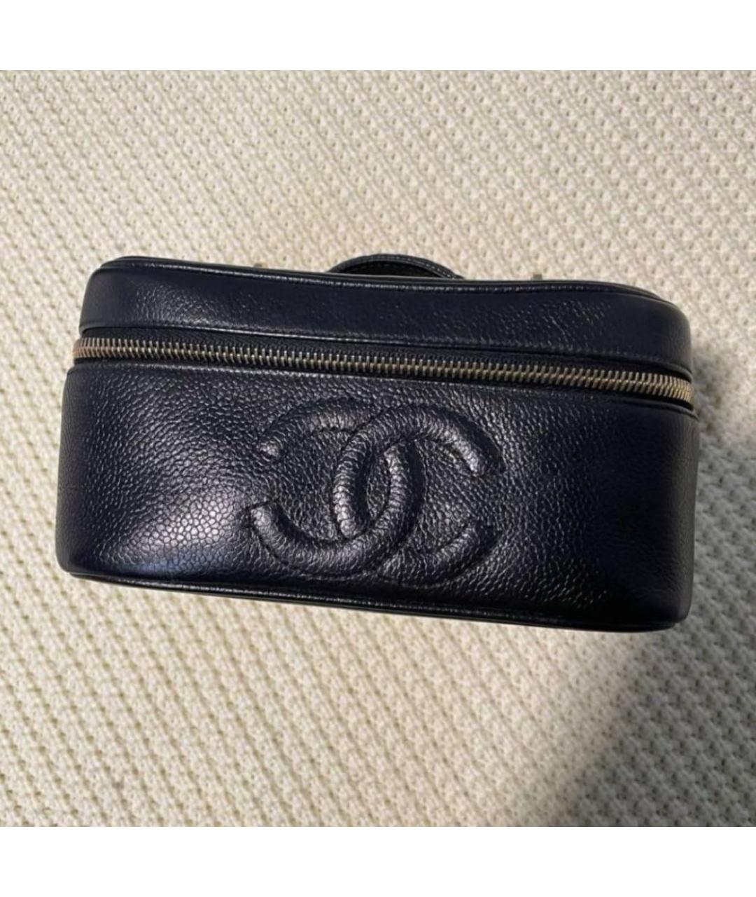 CHANEL Черная кожаная сумка с короткими ручками, фото 2