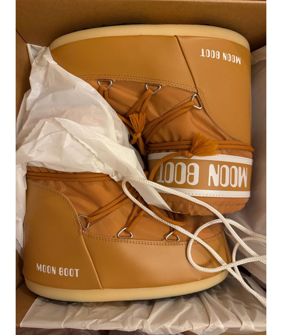 MOON BOOT Коричневые текстильные ботинки, фото 4