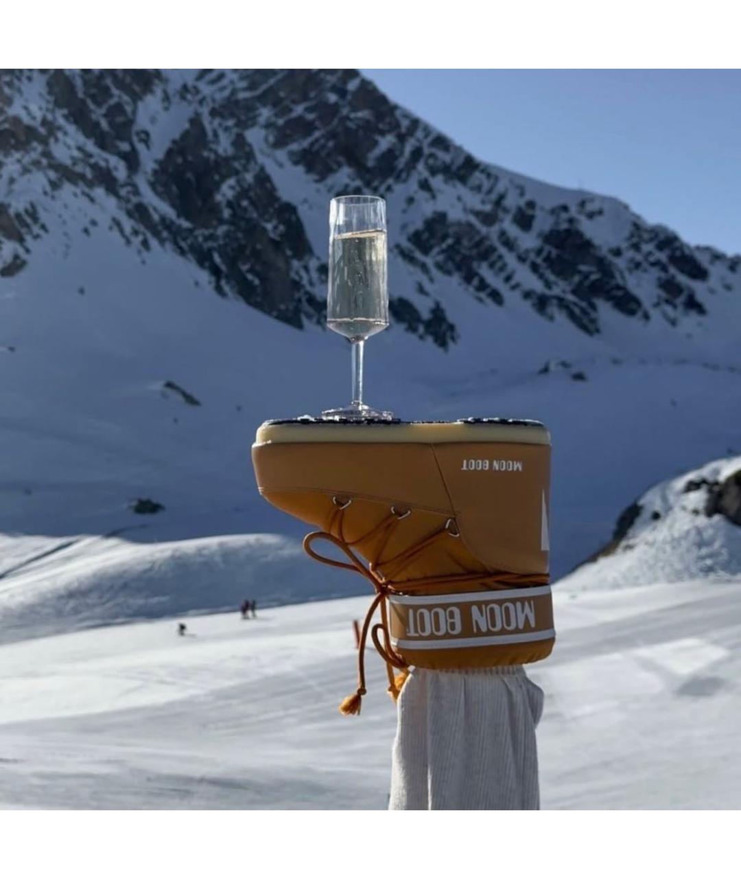 MOON BOOT Коричневые текстильные ботинки, фото 5