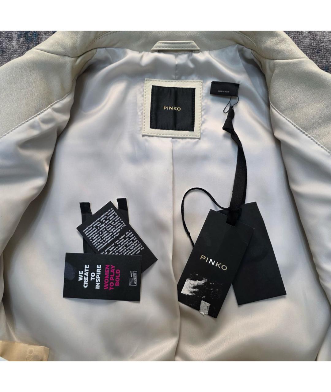 PINKO Белая кожаная куртка, фото 3