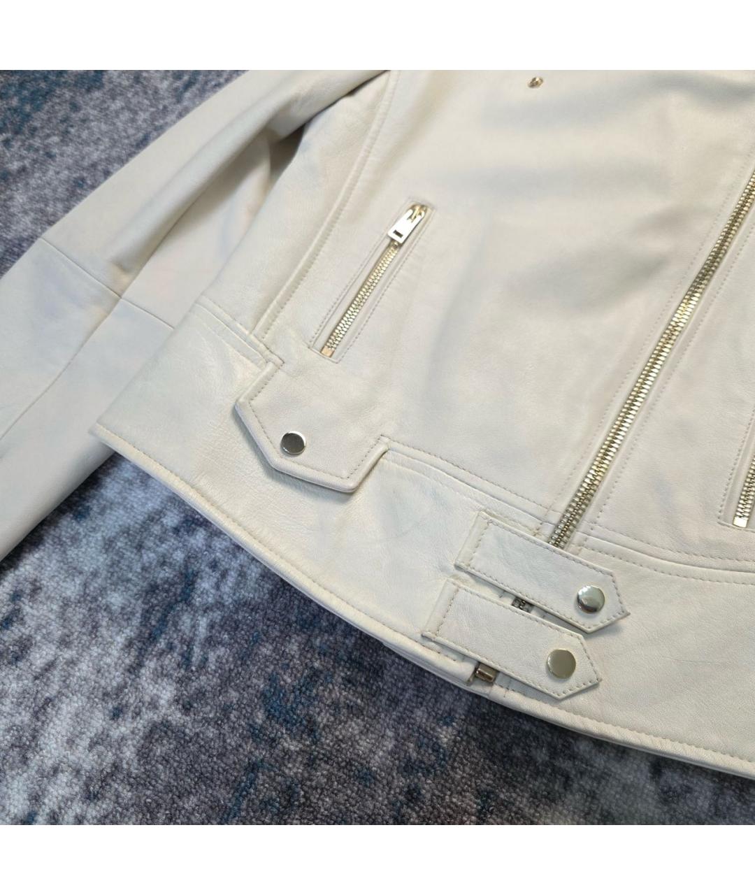 PINKO Белая кожаная куртка, фото 4